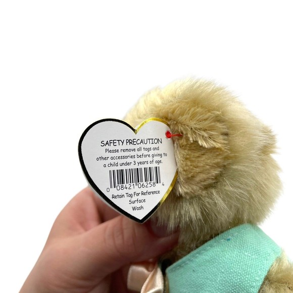 Ty Attic Treasures Collection OLIVIA Bear Blue vest Beanie Bear Jointed Posable - Picture 10 of 12